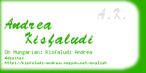 andrea kisfaludi business card